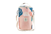 Blush Palm Insulated Barrel Cooler Bag with Shoulder Strap
